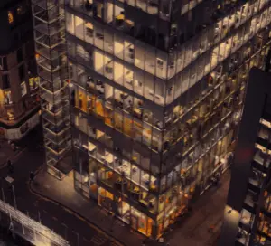 View of a building taken from a rooftop