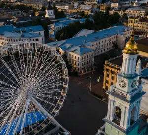 View of the London Eye and the city